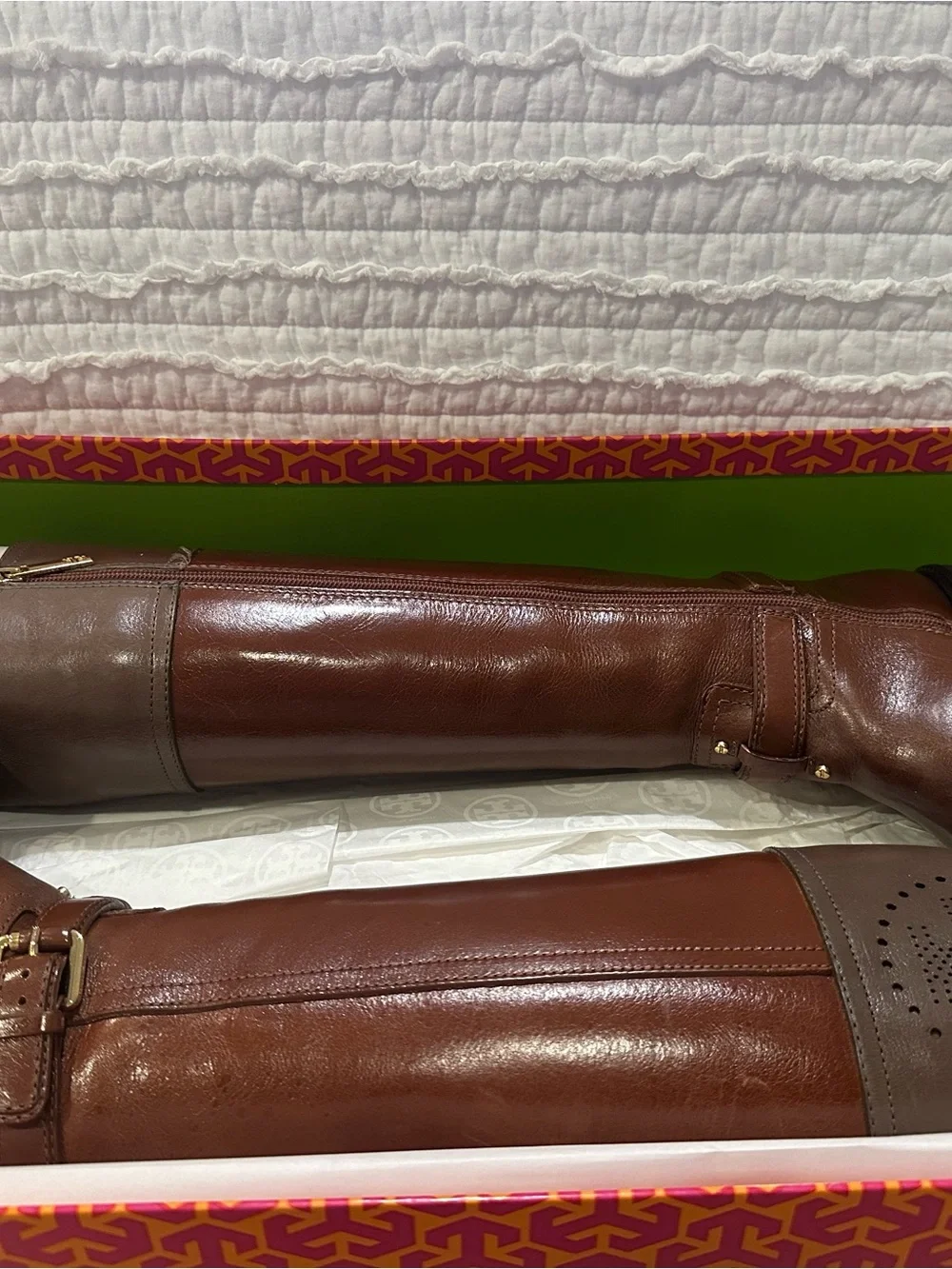 Tory Burch Daniela Riding Boot Size Brown 6.5